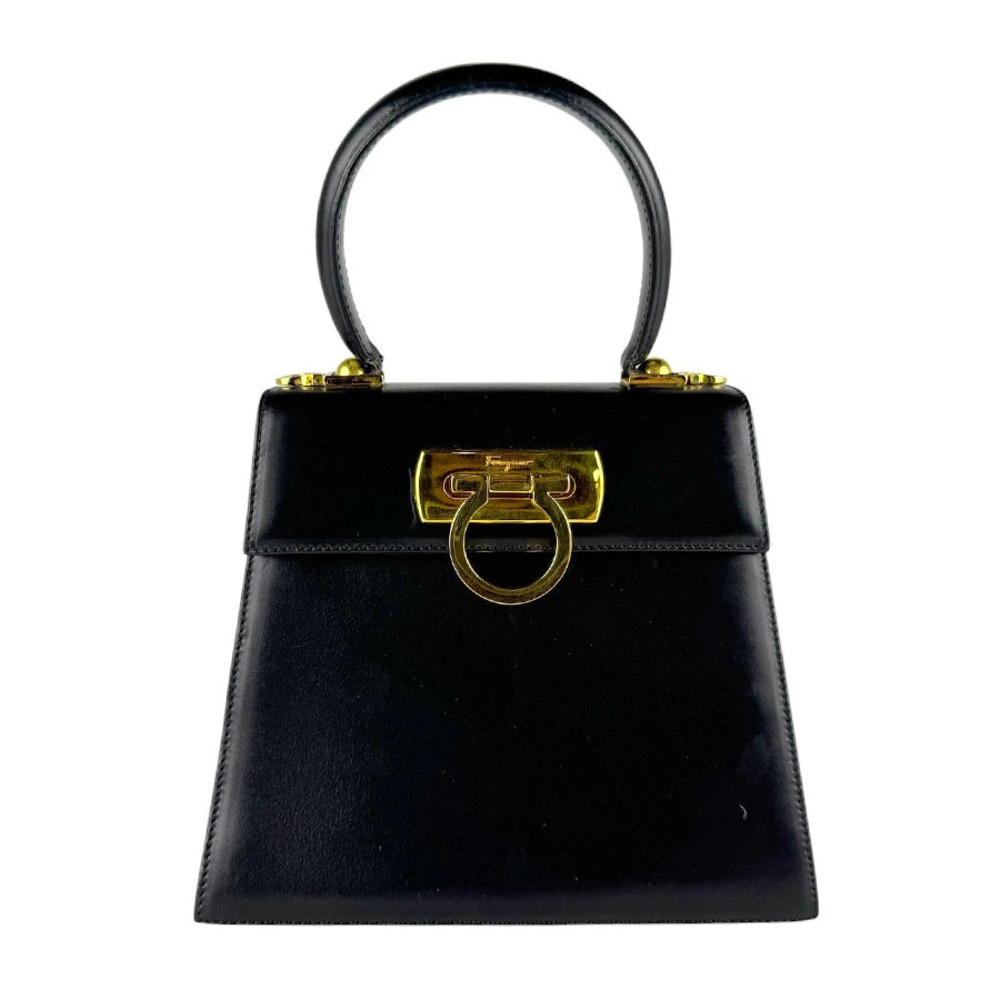 Salvatore Ferragamo 2way Shoulder Bag Gancini leather black